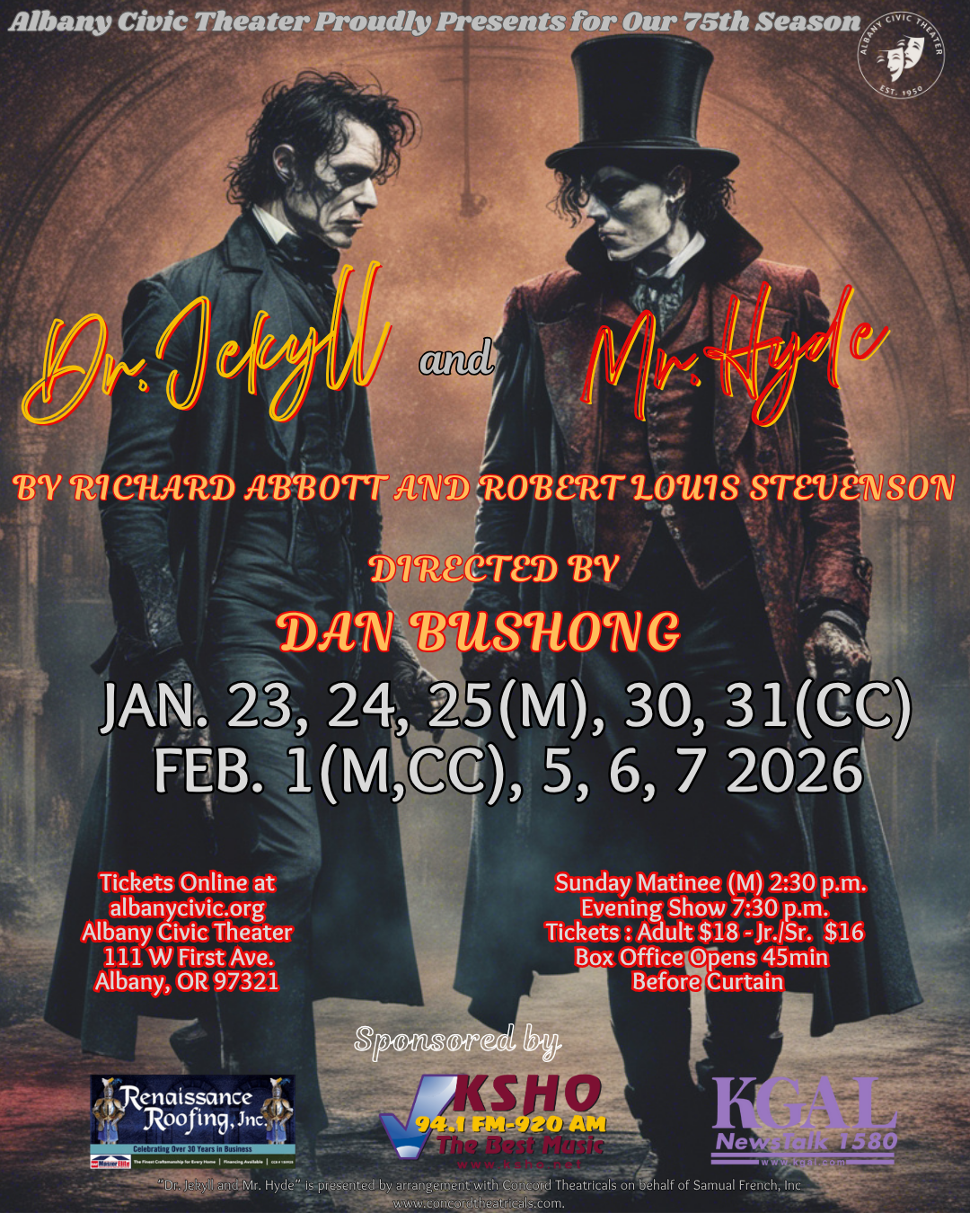 Dr. Jekyll and Mr. Hyde 2026 — Albany Civic Theater